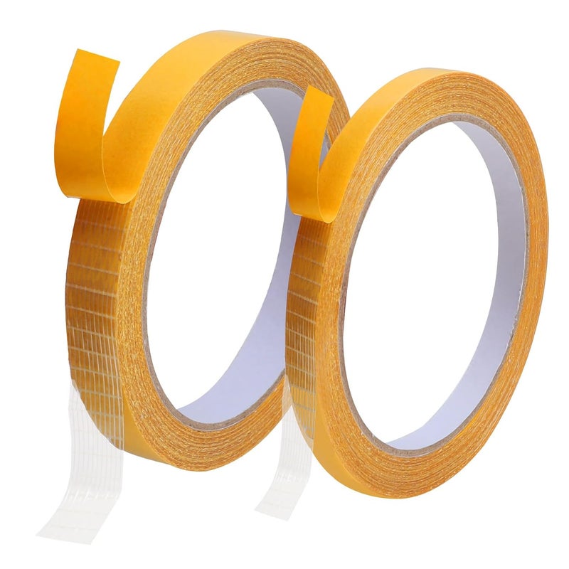 Engorgio Double Sided Adhesive Fabric Tape Heavy Duty，for Hem, Cloth, Fashion Dress，Curtains, High Adhesive Sticky but Removable and Residue Free. 0.31inch/0.5inch x33FT 10m x2 Rolls - Image 1